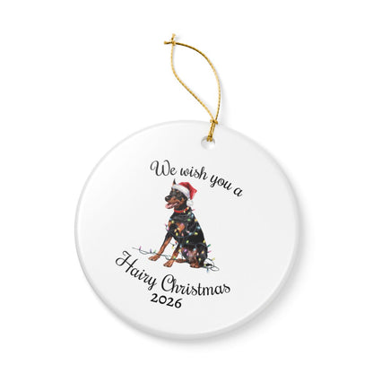 Christmas German Pinscher Ornament, Christmas Lights Dog Keepsake