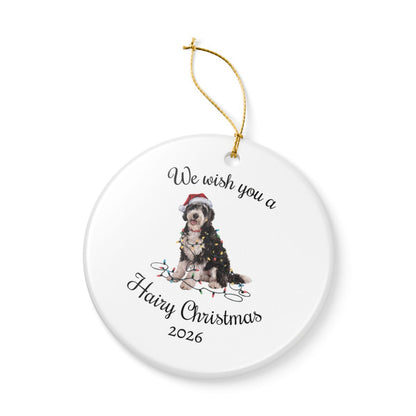 Christmas Labradoodle Ornament, Christmas Lights Dog Keepsake