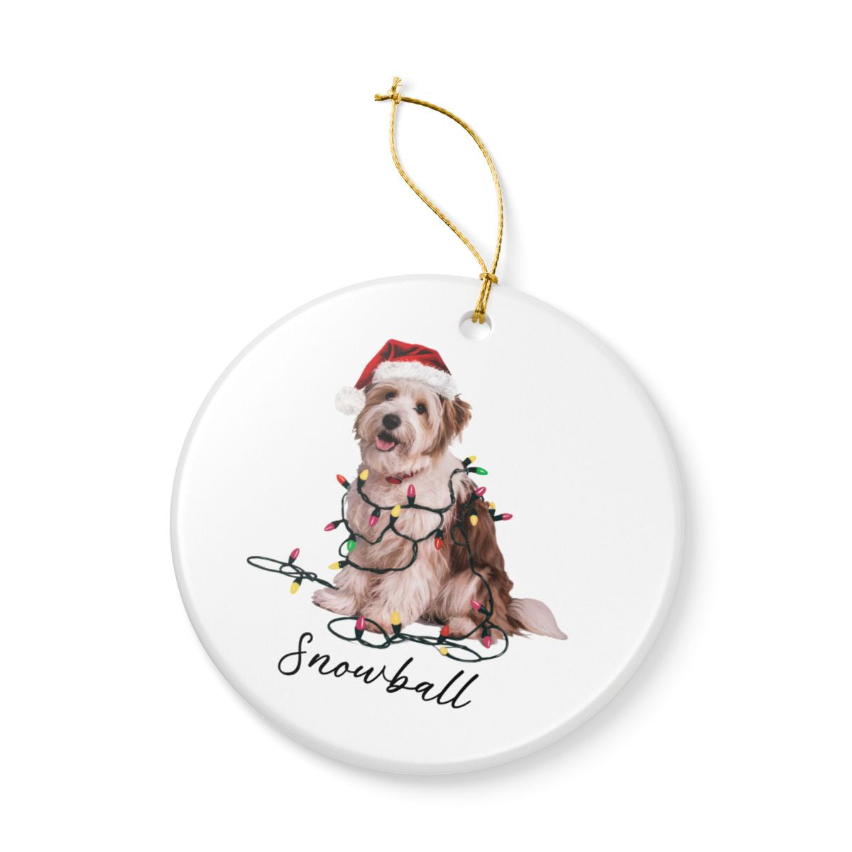 Personalized Coton de Tulear Dog Ornament, Custom Pet Christmas Keepsake, Ceramic Tree Decor