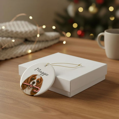 Personalized Blenheim Cavalier Candy Cane Ornament