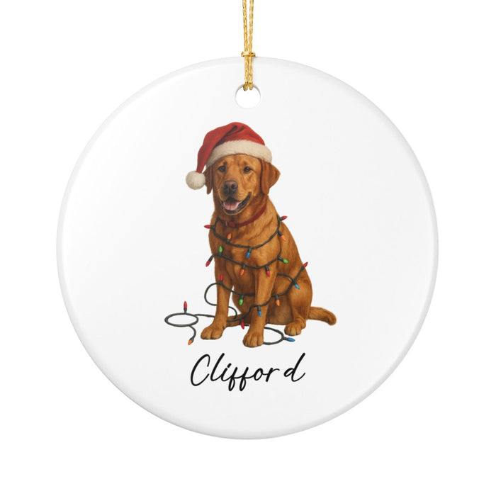 Personalized Fox Red Labrador Retriever Ornament