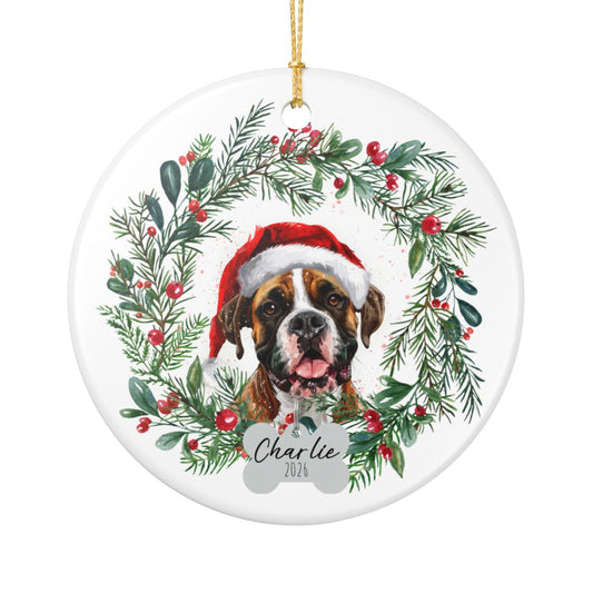 Personalized Boxer Christmas Ornament
