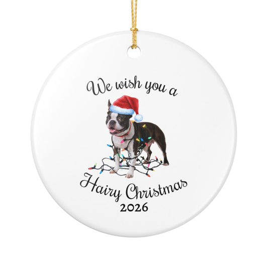 Christmas Boston Terrier Ornament, Christmas Lights Dog Keepsake, Christmas Dog, Boston Terrier Mom, Gift For Dog Lover, Boston Terrier