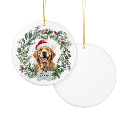 Personalized Golden Retriever Christmas Ornament