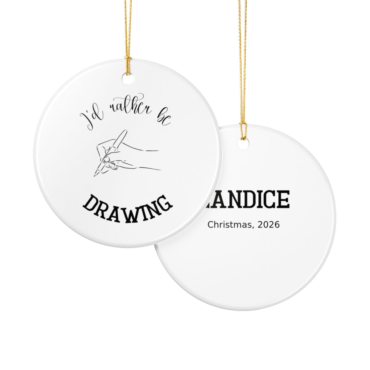 Drawing Ornament, Sketch Ornament, Artist Gift, Crafty Gift, Doodle Decoration, Drawing Lover Gift