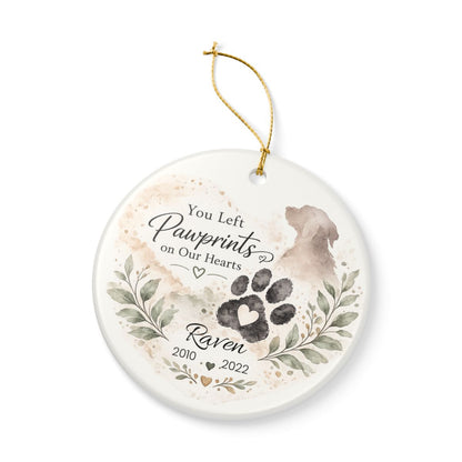 Personalized Pet Memorial Ornament, Custom Dog Loss Christmas Keepsake Gift