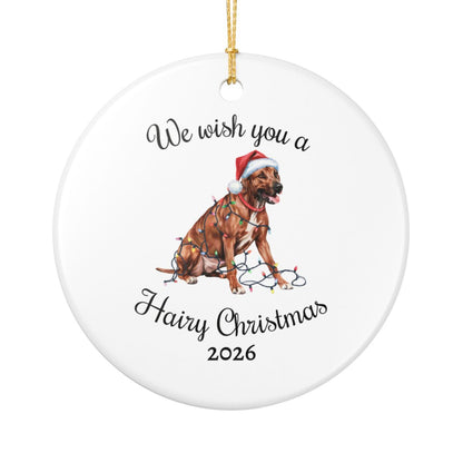 Christmas Rhodesian Ridgeback Ornament, Christmas Lights Dog Keepsake