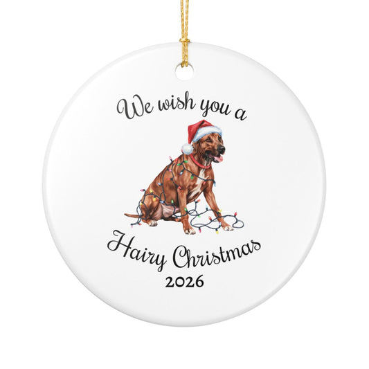 Christmas Rhodesian Ridgeback Ornament, Christmas Lights Dog Keepsake