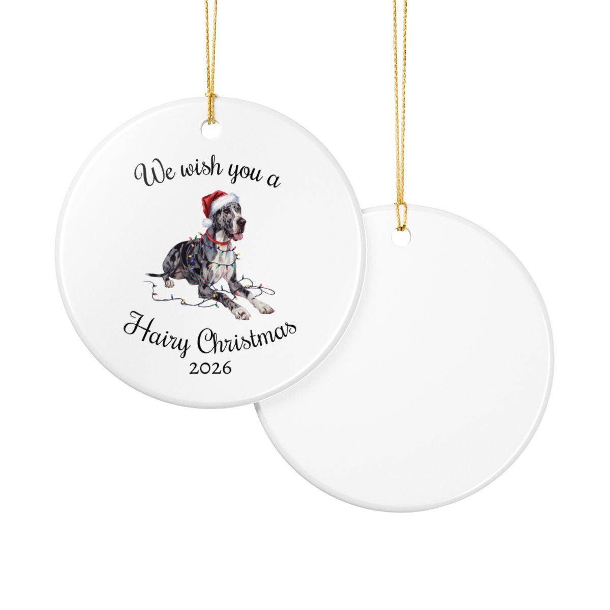 Christmas Great Dane Ornament, Christmas Lights Dog Keepsake