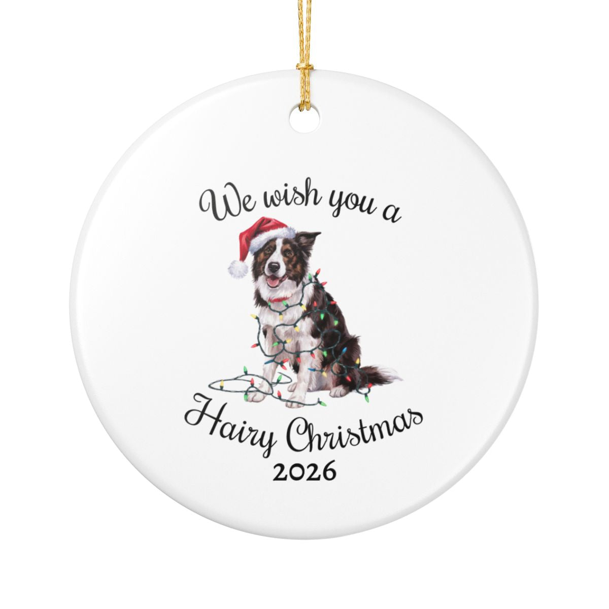 Christmas Border Collie Ornament, Border Collie Mom, Christmas Lights Dog Keepsake, Christmas Dog, Gift For Dog Lover, Border Collie