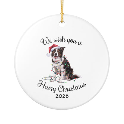 Christmas Border Collie Ornament, Border Collie Mom, Christmas Lights Dog Keepsake, Christmas Dog, Gift For Dog Lover, Border Collie