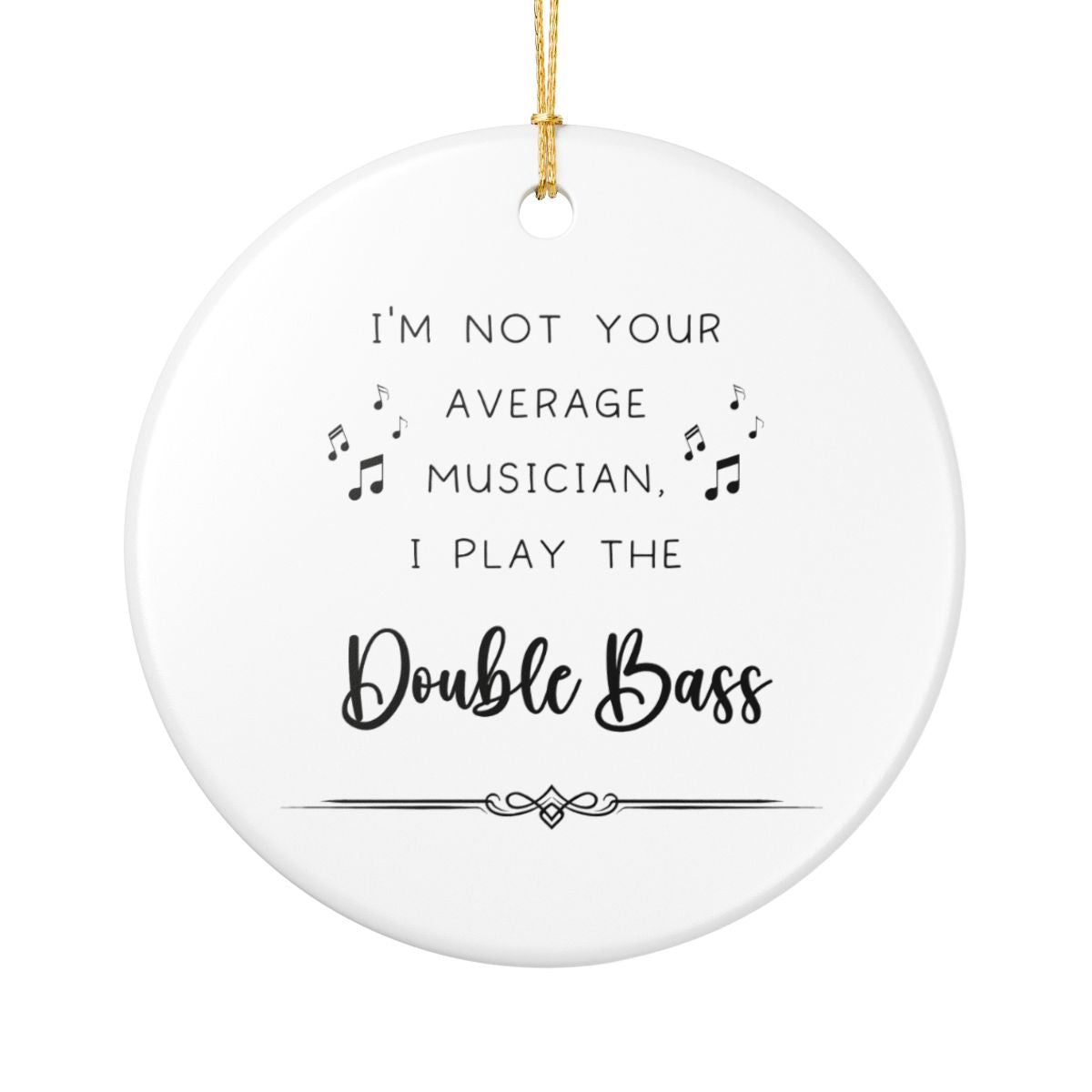 Funny Double Bass Ornament Musician Christmas Gift Orchestra Bass Player Decor
