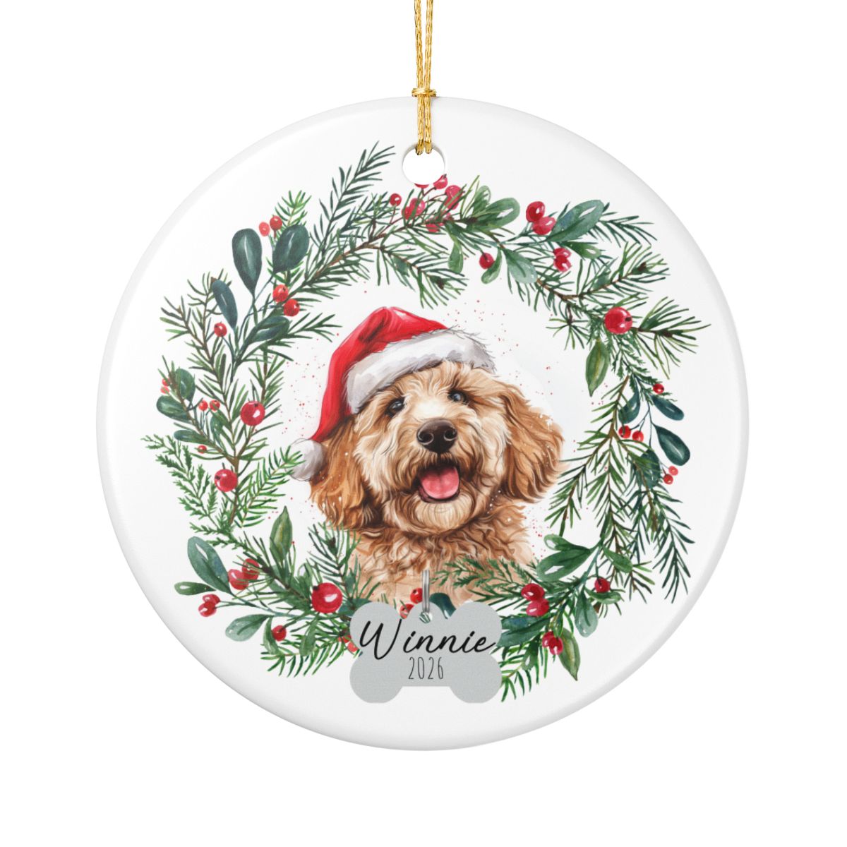 Personalized Goldendoodle Christmas Ornament