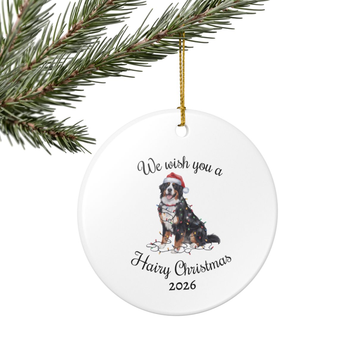 Christmas Bernese Mountain Dog Ornament, Christmas Lights Dog Keepsake, Christmas Dog, Bernese Mountain Dog Mom, Gift For Dog Lover