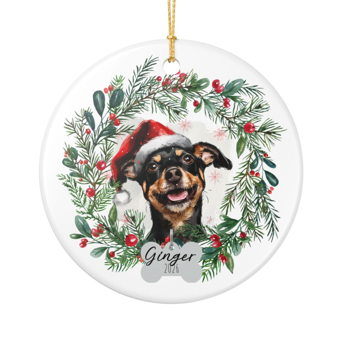 Personalized Miniature Pinscher Ornament