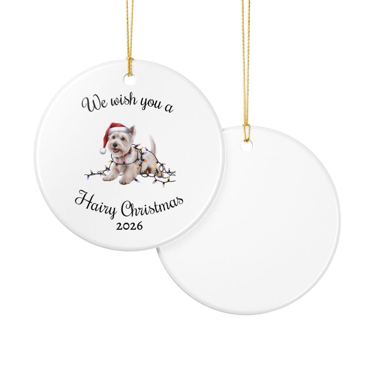 Christmas West Highland Terrier Ornament, Christmas Lights Dog Keepsake