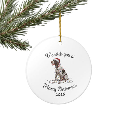 Christmas English Pointer Ornament, Christmas Lights Dog Keepsake