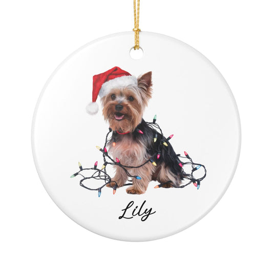 Yorkshire Terrier Ornament, Personalized Dog Christmas Keepsake