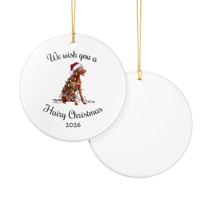 Christmas Vizsla Ornament, Christmas Lights Dog Keepsake