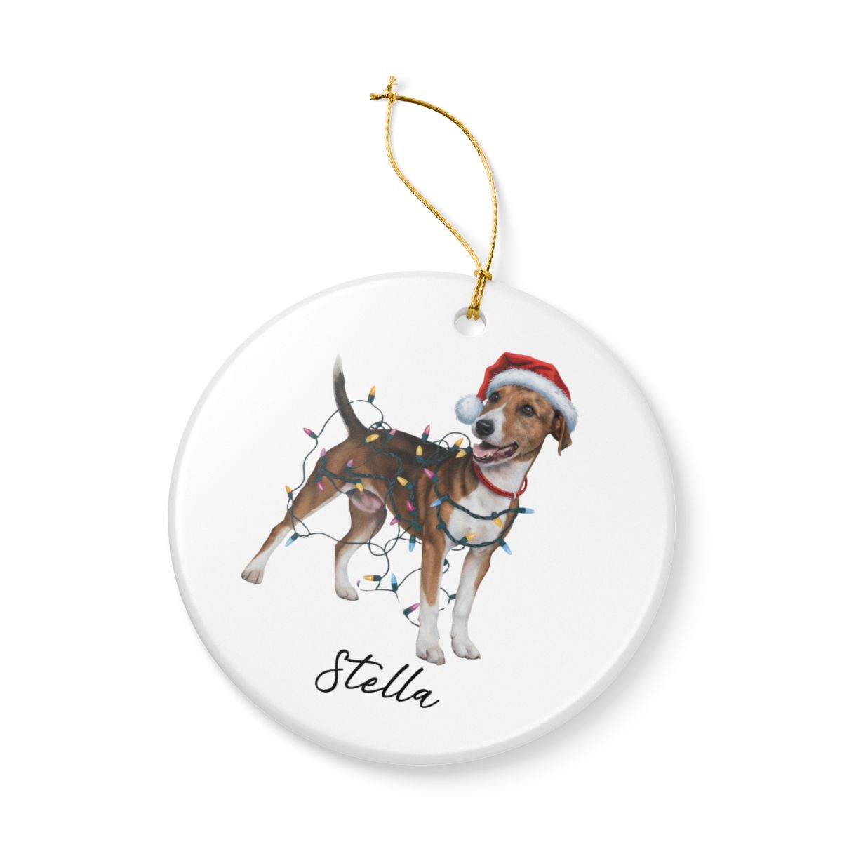 Smooth Fox Terrier Ornament, Personalized Christmas Decor