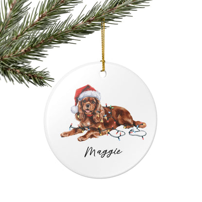 Ruby Cavalier King Charles Spaniel Ornament, Personalized Dog Christmas Decoration, Pet Lover Gift, Custom Holiday Decor