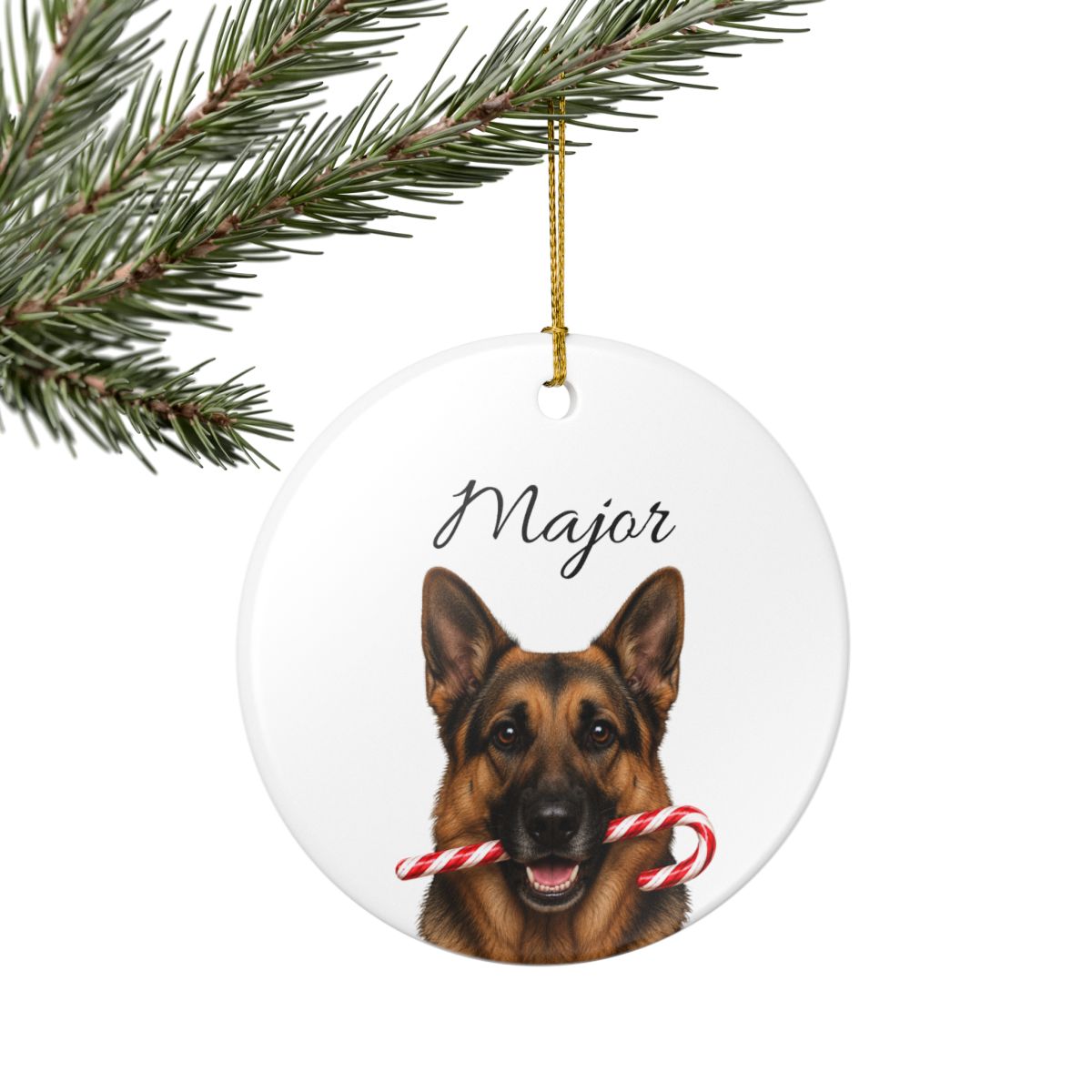 Personalized German Shepherd Ornament, Custom Dog Name Christmas Ornament, GSD Gift, Dog Lover Gift