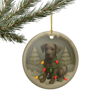 Personalized Great Dane Christmas Ornament • 3D Clay-Style Dog Keepsake with Lights