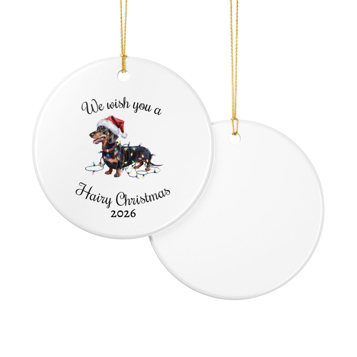 Christmas Dachshund Ornament, Christmas Lights Dog Keepsake