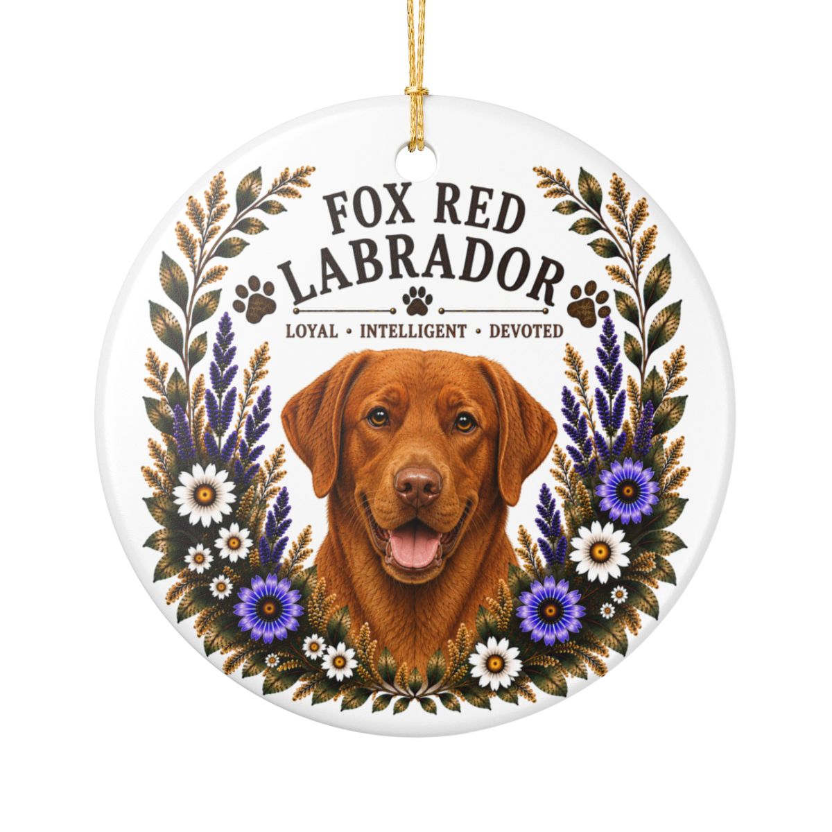 Fox Red Lab Loyal • Intelligent• Devoted Ornament