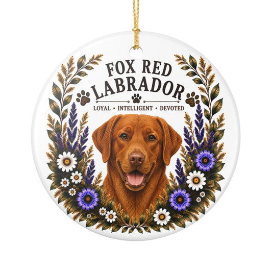 Fox Red Lab Ornament, Labrador Retriever Lover Gift, Red Lab Mom Gift, Dog Breed Keepsake
