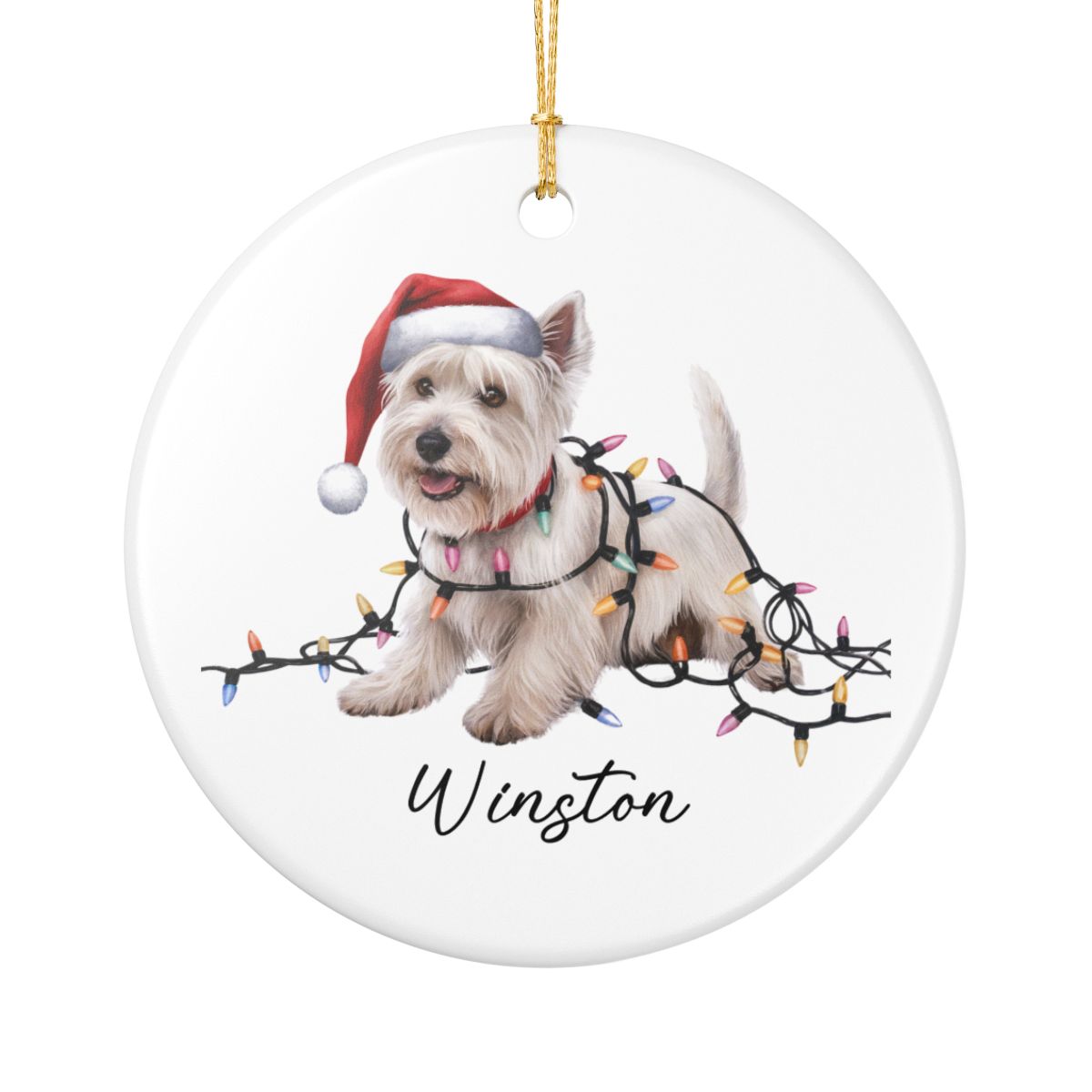 West Highland Terrier Ornament, Personalized Dog Christmas Gift