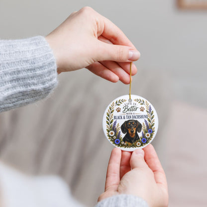 Black and Tan Dachshund Ornament, Doxie Lover Gift, Dachshund Mom Gift, Dog Keepsake