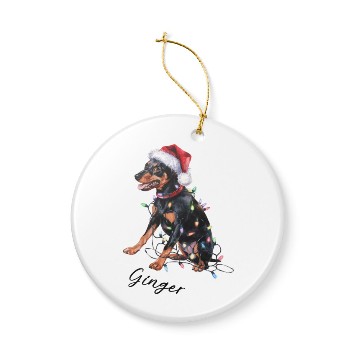 Miniature Pinscher Ornament, Personalized Dog Keepsake