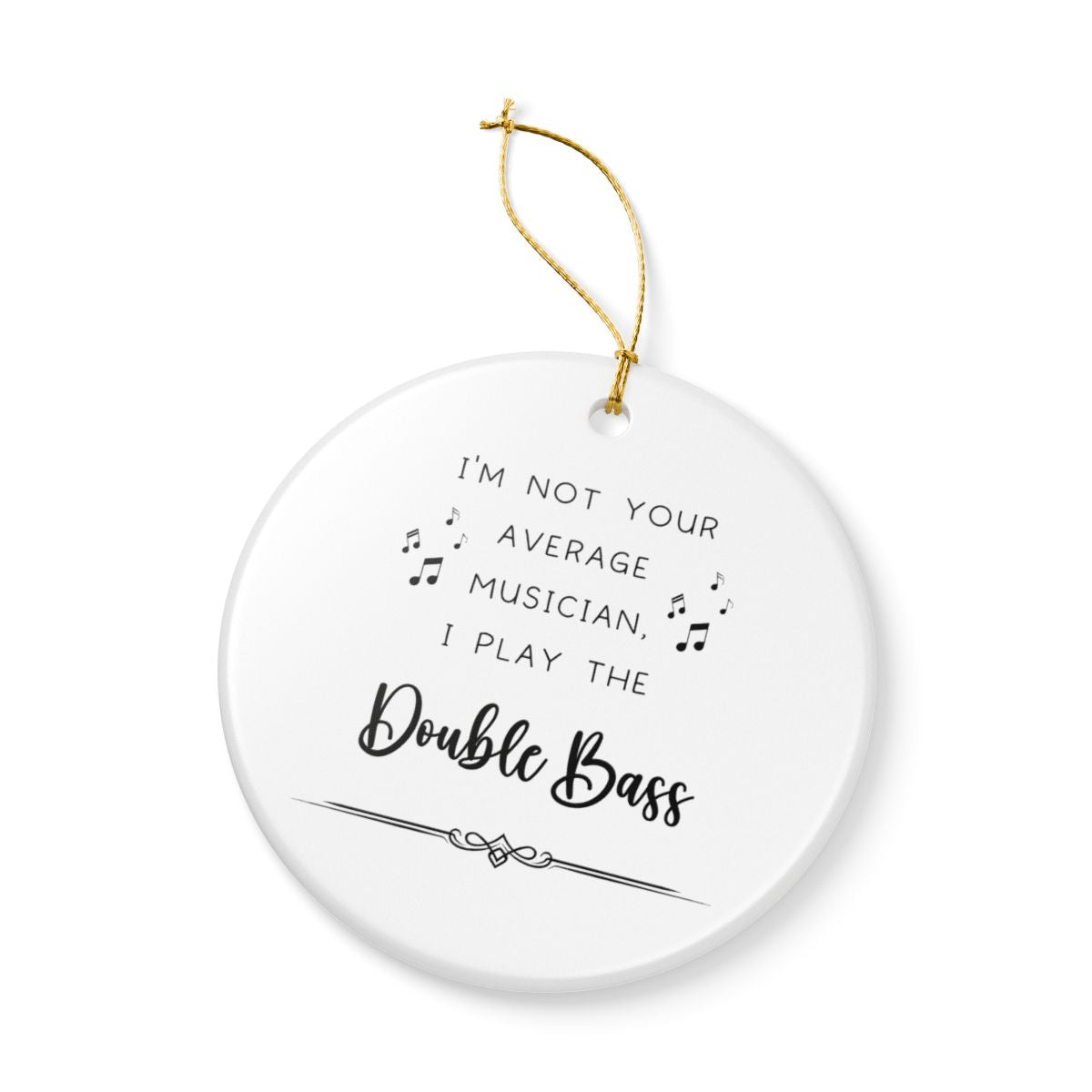 Funny Double Bass Ornament Musician Christmas Gift Orchestra Bass Player Decor