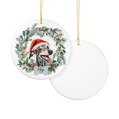 Personalized Greyhound Christmas Ornament