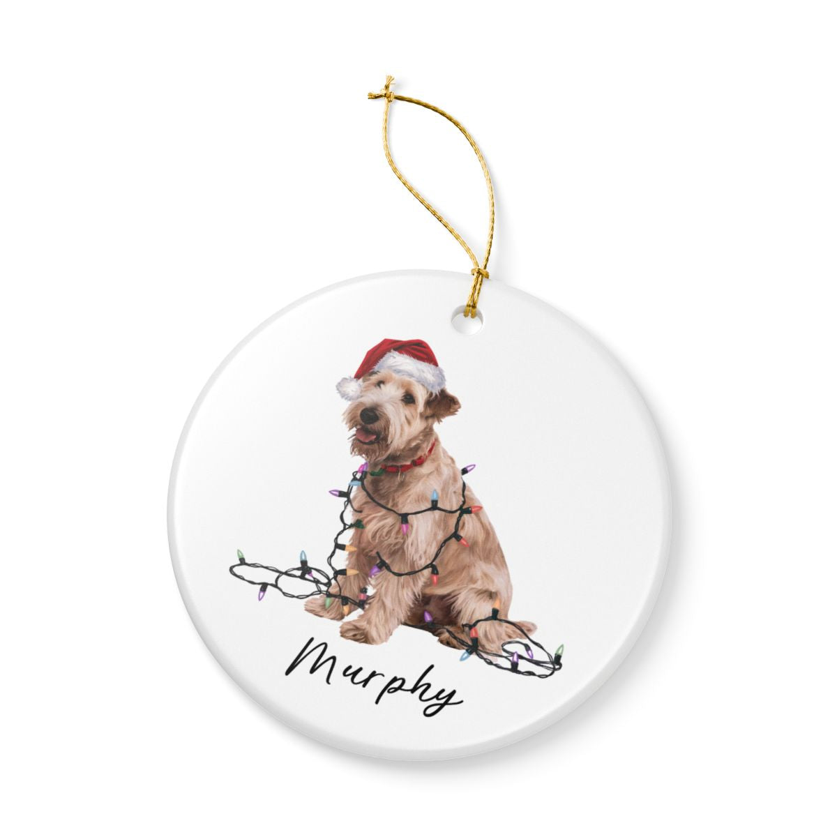 Soft Coated Wheaten Terrier Ornament, Personalized Christmas Decor