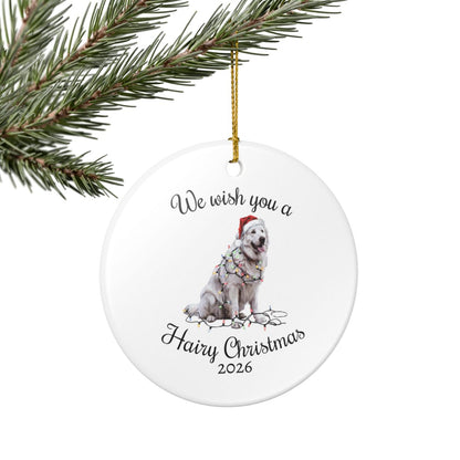 Christmas Great Pyrenees Ornament, Christmas Lights Dog Keepsake