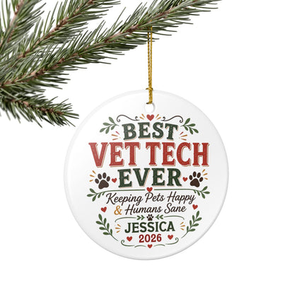 Personalized Best Vet Tech Ever Ornament