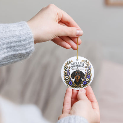 Black and Tan Dachshund Ornament, Dachshund Lover Gift, Doxie Mom Dog Keepsake