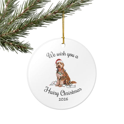 Christmas Goldendoodle Ornament, Christmas Lights Dog Keepsake
