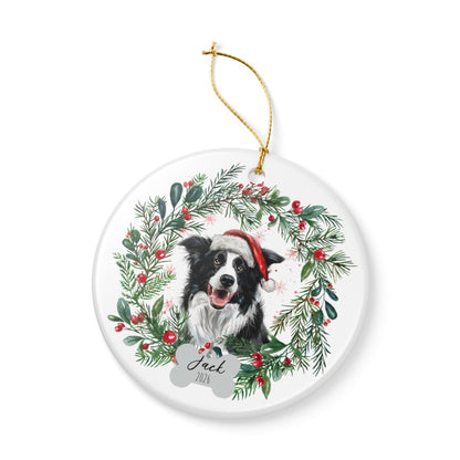 Personalized Border Collie Christmas Ornament