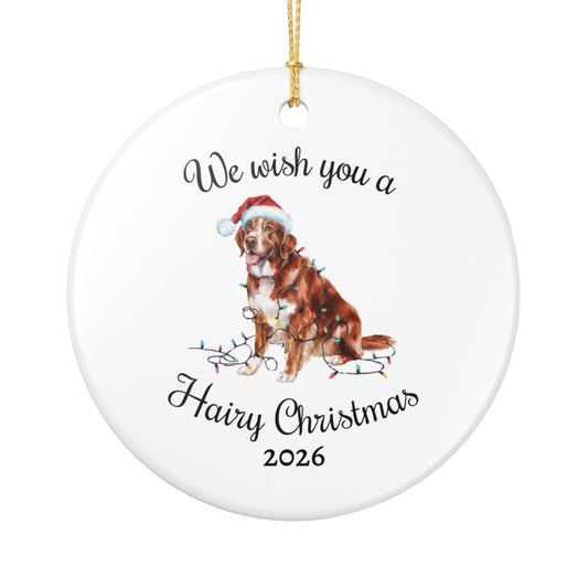 Christmas Nova Scotia Duck Tolling Retriever Ornament, Christmas Lights Dog Keepsake