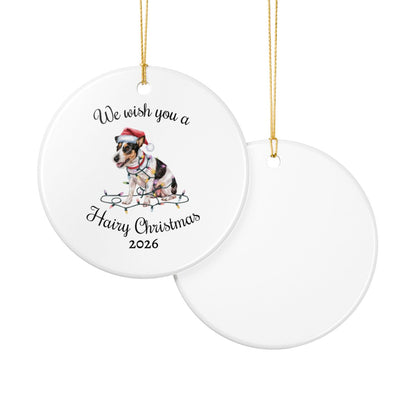 Christmas Rat Terrier Ornament, Christmas Lights Dog Keepsake