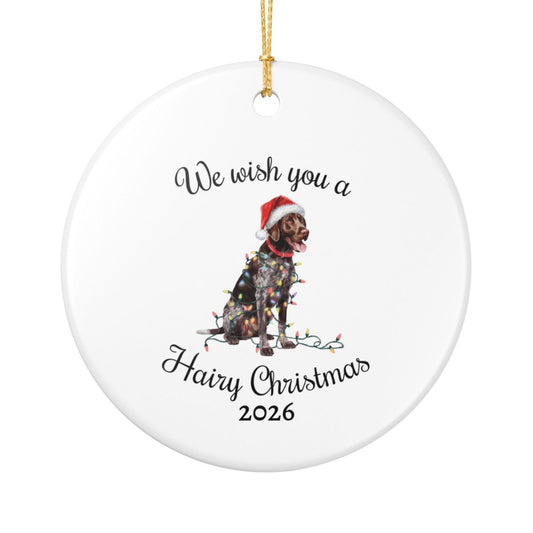 Christmas German Shorthaired Pointer Ornament, Christmas Lights Dog Keepsake