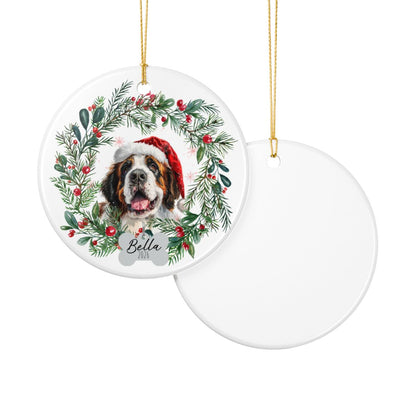 Personalized Saint Bernard Christmas Ornament