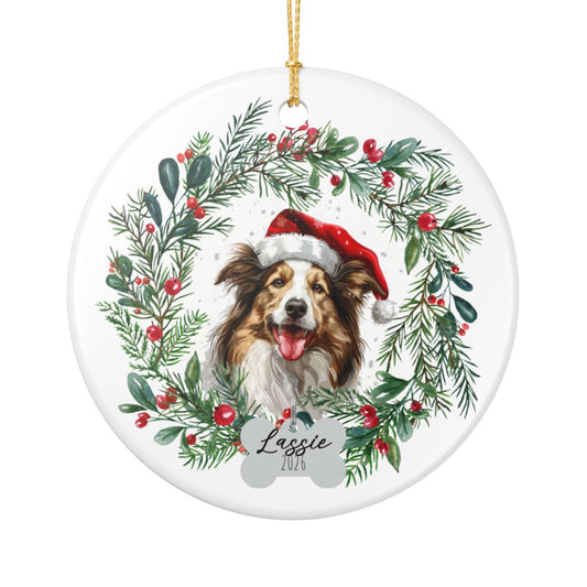 Personalized Collie Christmas Ornament