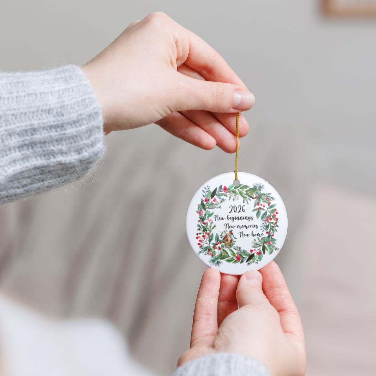 Personalized New Home Ornament, Christmas Holiday Ornament, New Beginnings, New Memories, First Home Ornament, First Christmas In New Home