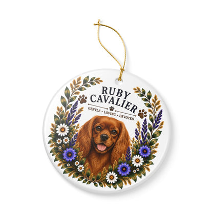 Ruby Cavalier Ornament, Cavalier King Charles Spaniel Gift, Ruby Cavalier Dog Mom Keepsake