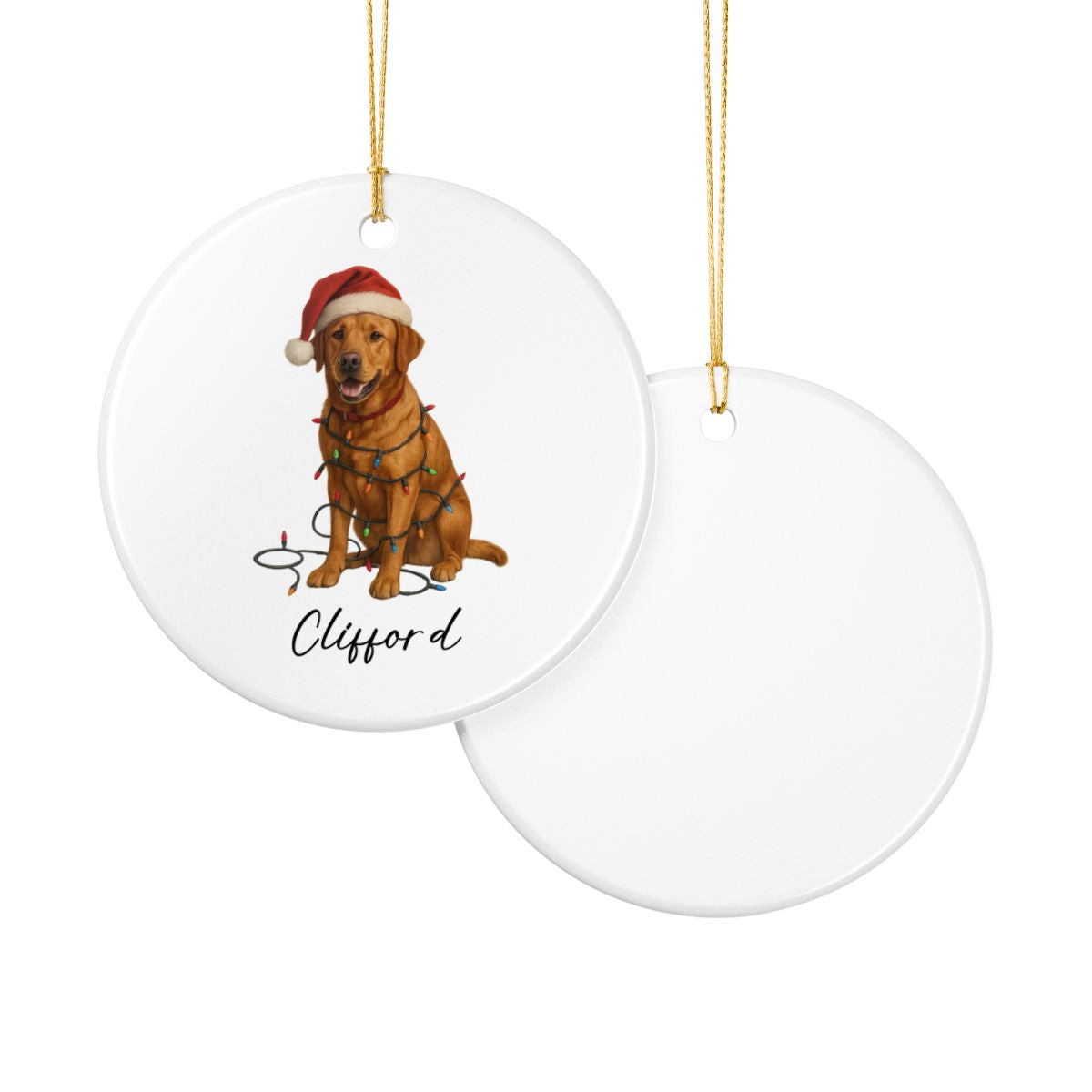 Personalized Fox Red Labrador Retriever Ornament