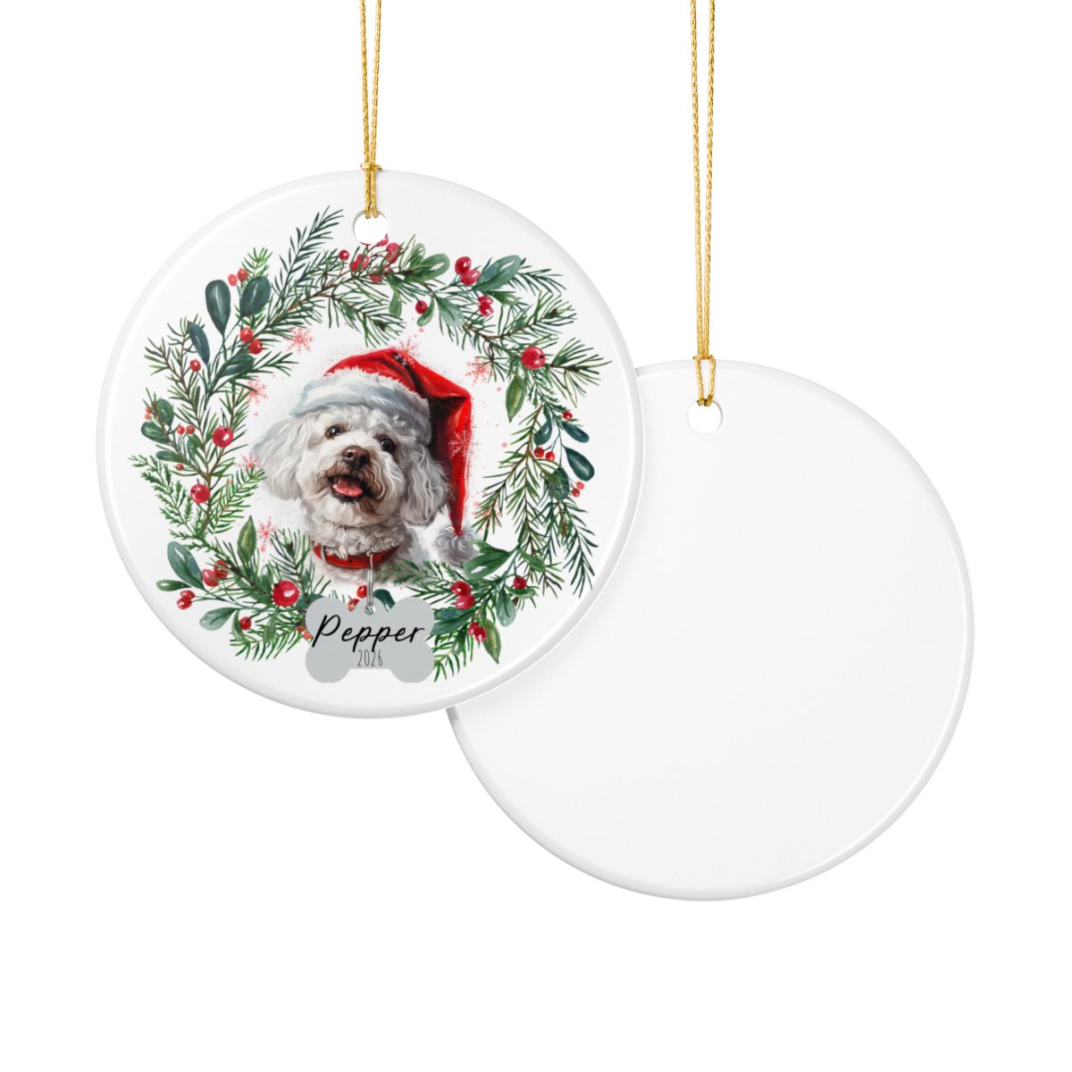 Personalized Bichon Frise Christmas Ornament
